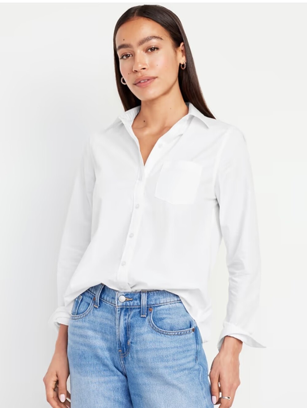 Old Navy 100% cotton button-up white shirt NWOT